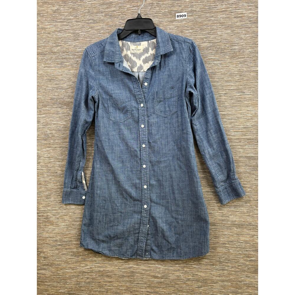 Marine Layer Indigo Chambray Midi Shirt Dress